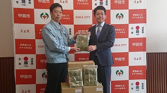 土山茶商業協同組合より緑茶のティーパック寄贈