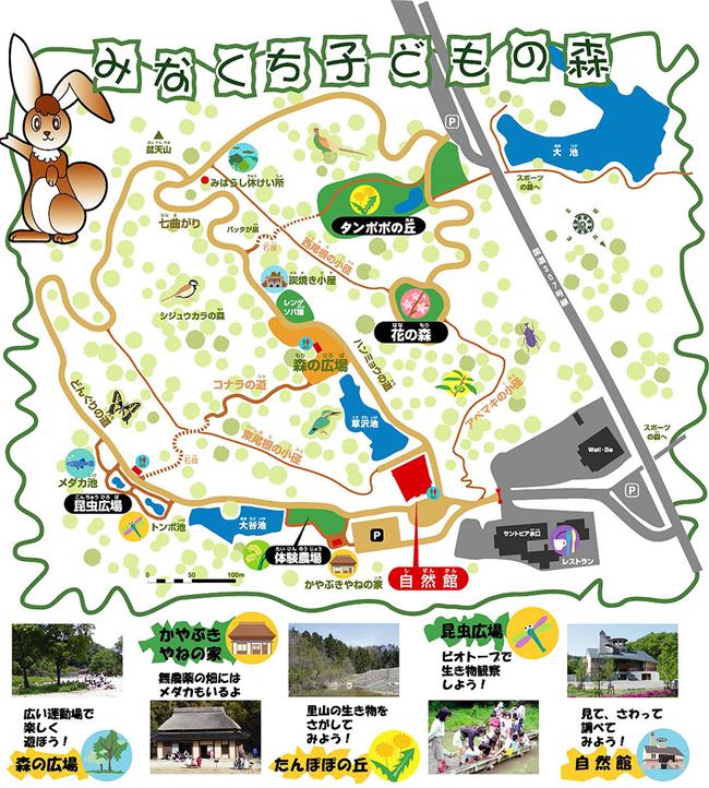 みなくち子どもの森園内の地図