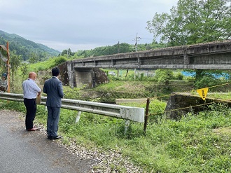 信楽高原鐡道の第一大戸川橋梁の視察