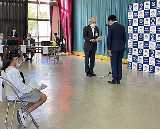 赤い羽根共同募金メッセージ伝達式