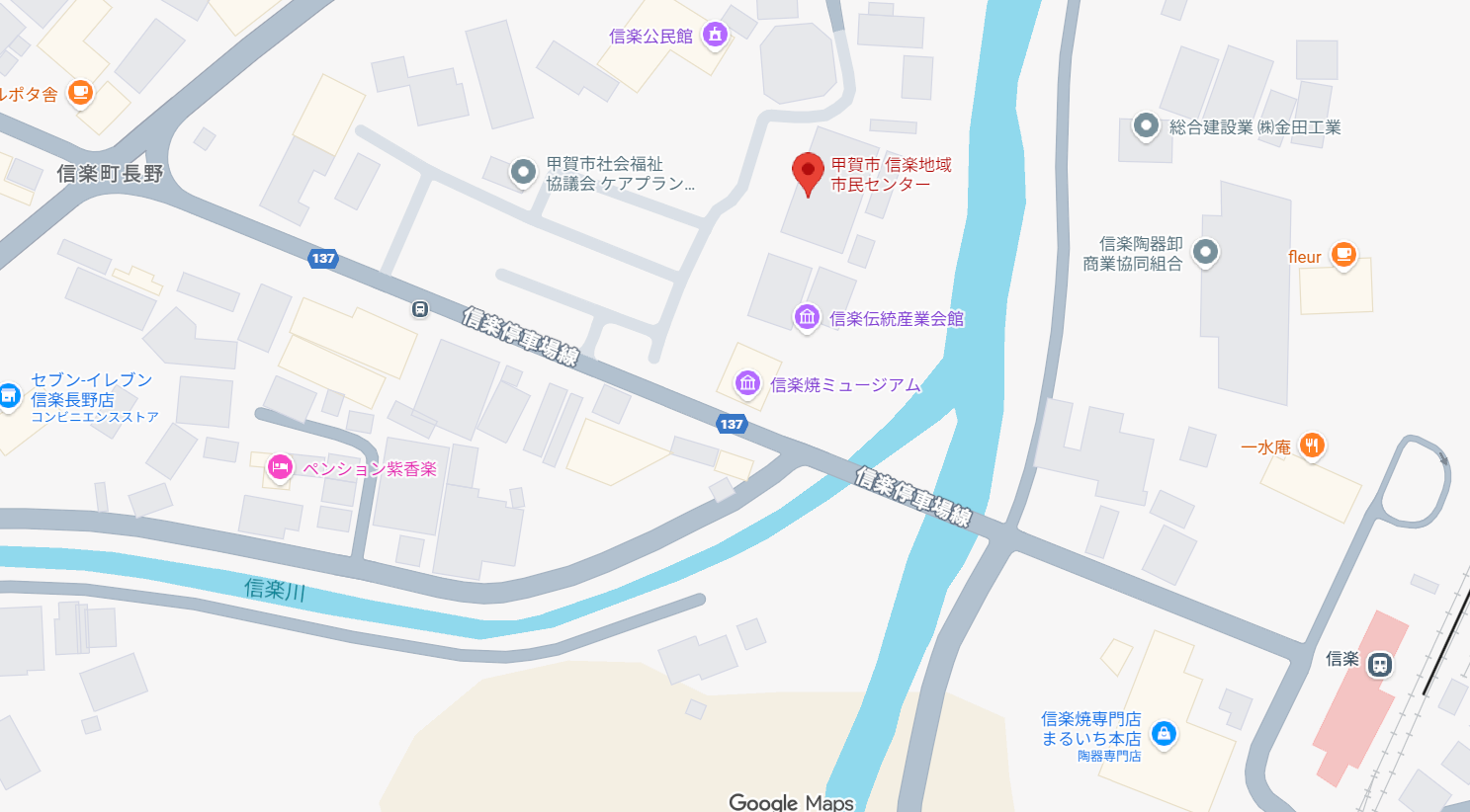 信楽地域市民センター周辺図