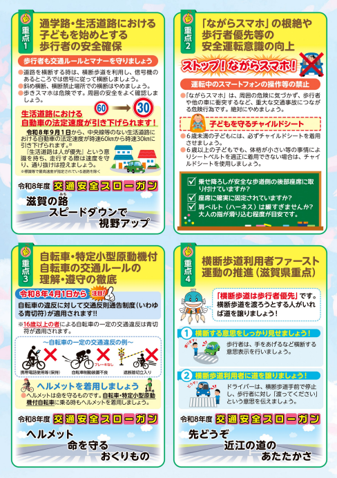 春の全国交通安全運動チラシ（裏）