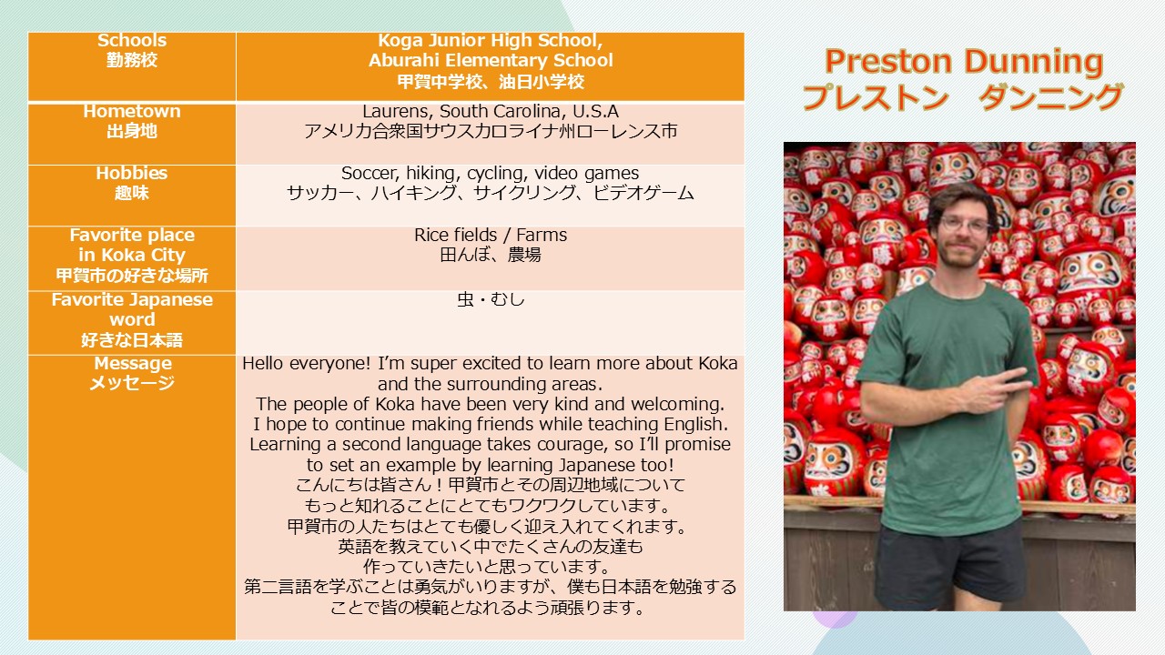 プレストンプロフィール